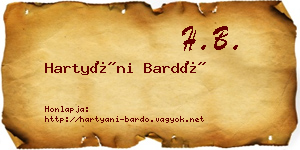 Hartyáni Bardó névjegykártya